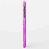 Girly Glam Lila Glitzer Glitzern Monogram Name Case-Mate iPhone Hülle (Hinten/Links)