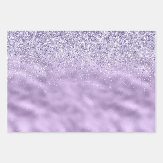 Girly Glam Lila Gold Liebe Peace Geschenkpapier Set (Vorderseite 2)