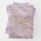 Girly Glam Lila Gold Liebe Peace Geschenkpapier Set (Beispiel)