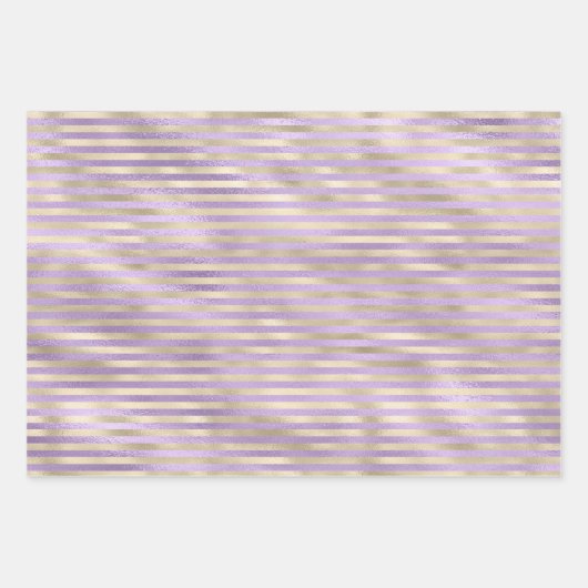 Girly Glam Lila Gold Liebe Peace Geschenkpapier Set (Vorderseite)