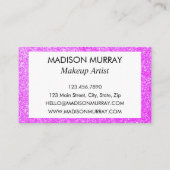 Girly & Glam Lilac Lila Glitzer Sparkle Monogram Visitenkarte (Rückseite)