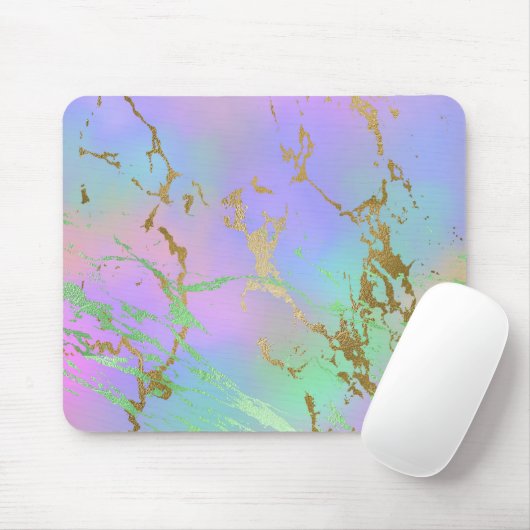 Girly Glam Marble | Trendy Playful Pastel Ombre Mousepad (Mit Mouse)