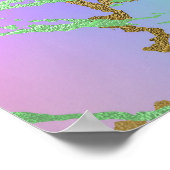 Girly Glam Marble | Trendy Playful Pastel Ombre Poster (Ecke)