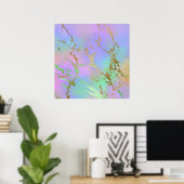 Girly Glam Marble | Trendy Playful Pastel Ombre Poster (Heimbüro)