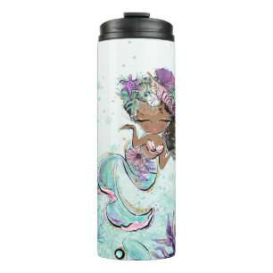 *~ Girly Glam Meerjungfrau Glitter Seeschildkröte Thermosbecher