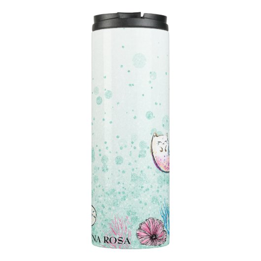 *~* Girly Glam Mermaid Glitzer Mercat Thermosbecher (Rückseite)