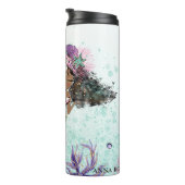 *~ Girly Glam Mermaid Glitzer Sea Turtle Cortle Thermosbecher (Nach rechts gedreht)