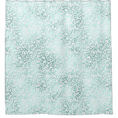 Girly Glam Mint Leopard Print Duschvorhang (Vorderseite)