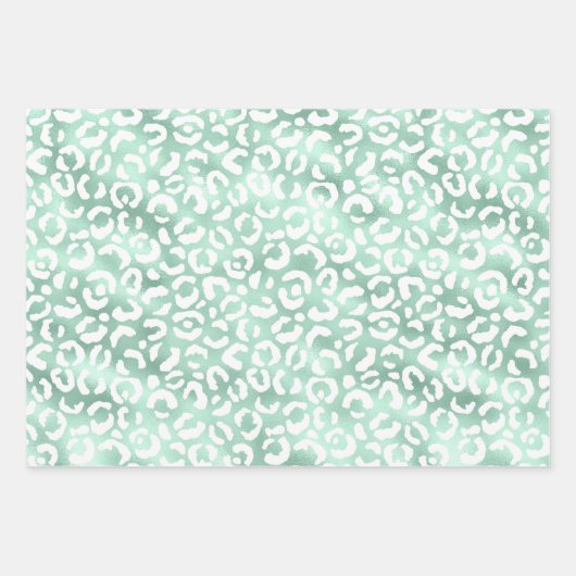 Girly Glam Minze Animal Print Geschenkpapier Set (Vorderseite)