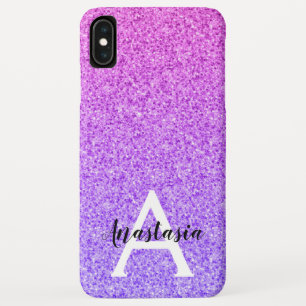 Girly Glam Ombre Lila Glitzer Glitzern Monogramm Case-Mate iPhone Hülle