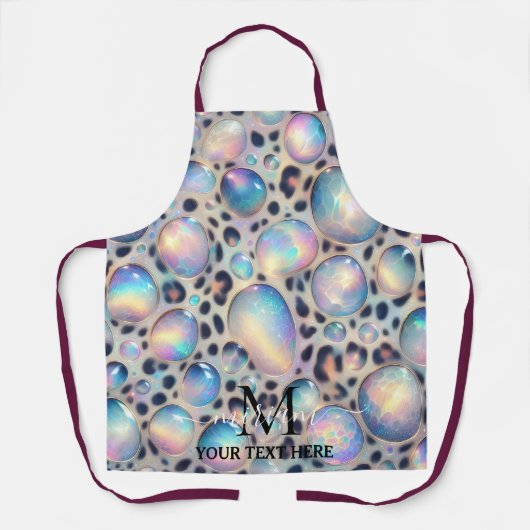 Girly Glam Opal Leopard Print All-Over Print Apron Schürze (Vorderseite)