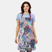 Girly Glam Opal Leopard Print All-Over Print Apron Schürze (Getragen)