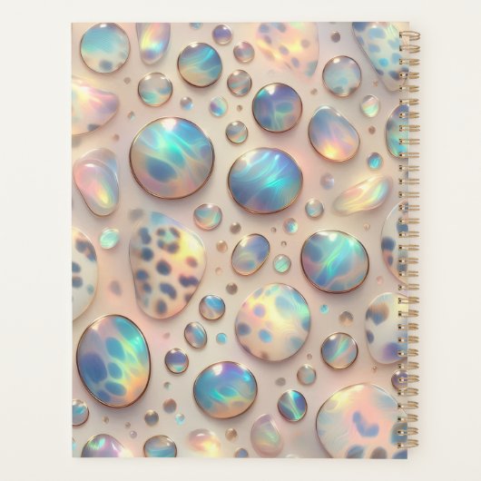 Girly Glam Opal Leopard Print Office School Planer (Rückseite)