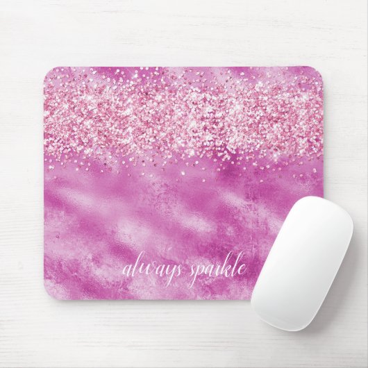 Girly Glam Pink Glitzer Confetti Sparkle Mousepad (Mit Mouse)