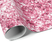 Girly Glam Pink Glitzer Geschenkpapier (Rolleneckpunkt)