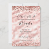 Girly Glam Pink Glitzer Sparkle Confetti Einladung (Vorderseite)