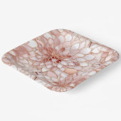 Girly Glam Pink Rose Gold Floral Pappteller (Gewinkelt)