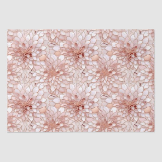 Girly Glam Pink Rose Gold Floral Seidenpapier (Vorderseite)