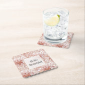 Girly Glam Pink Rose Gold Floral Untersetzer (Vor Ort)