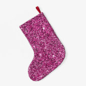 Girly Glam Pink White Streams Kleiner Weihnachtsstrumpf (Rückseite (Hängend))