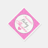 Girly & Glam Princess Hot Pink Glitzer Babydusche Serviette (Ecke)