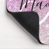 Girly & Glam Purple Glitter Sparkles Monogram Name Mousepad (Ecke)