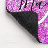 Girly & Glam Purple Glitter Sparkles Monogram Name Mousepad (Ecke)