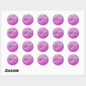 Girly & Glam Purple Glitter Sparkles Monogram Name Runder Aufkleber (Blatt)