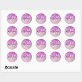 Girly & Glam Purple Glitter Sparkles Monogram Name Runder Aufkleber (Blatt)