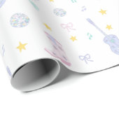 Girly Glam Rockstar Cowgirl Pop Star Party Geschenkpapier (Rolleneckpunkt)