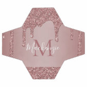 Girly Glam Rose Gold Drilling Glitzer Monogram Fußball (Flach)