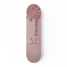 Girly Glam Rose Gold Drilling Glitzer Monogram