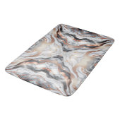 Girly Glam Rose Gold Silver & White Marmor Badematte (Schrägansicht)