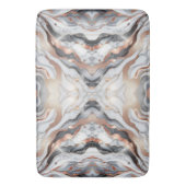 Girly Glam Rose Gold Silver & White Marmor Badematte (Vorderseite Vertikal)