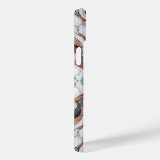 Girly Glam Rose Gold Silver & White Marmor Case-Mate iPhone Hülle (Rückseite / Rechts)