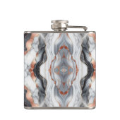 Girly Glam Rose Gold Silver & White Marmor Flachmann (Rückseite)