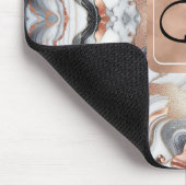 Girly Glam Rose Gold Silver & White Marmor Mousepad (Ecke)