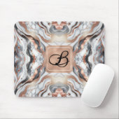 Girly Glam Rose Gold Silver & White Marmor Mousepad (Mit Mouse)