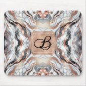 Girly Glam Rose Gold Silver & White Marmor Mousepad (Vorne)