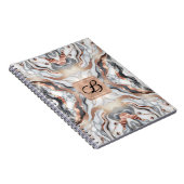 Girly Glam Rose Gold Silver & White Marmor Notizblock (Rechte Seite)