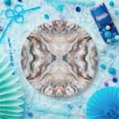 Girly Glam Rose Gold Silver & White Marmor Pappteller (Party)