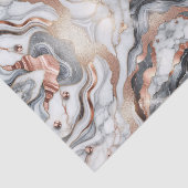 Girly Glam Rose Gold Silver & White Marmor Seidenpapier (Ausschnitt)