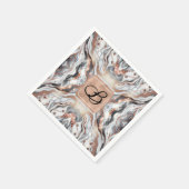 Girly Glam Rose Gold Silver & White Marmor Serviette (Ecke)