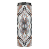 Girly Glam Rose Gold Silver & White Marmor Thermosbecher (Rückseite)