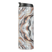 Girly Glam Rose Gold Silver & White Marmor Thermosbecher (Nach rechts gedreht)