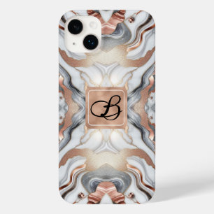 Girly Glam Roségold Silber & Weiß Marmor Case-Mate iPhone 14 Plus Hülle