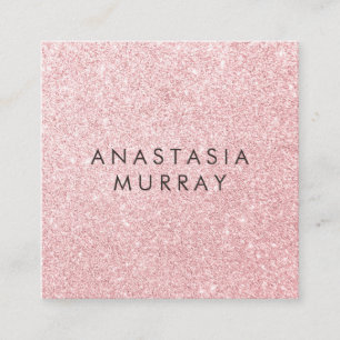 Girly & Glam Rouge Rosa Rosen Gold Glitter Funkeln Quadratische Visitenkarte