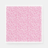 Girly Glam White Pink Leopard Print Serviette (Vorderseite)