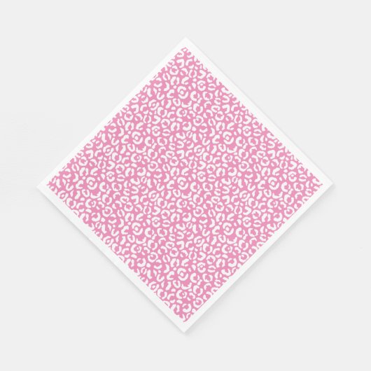 Girly Glam White Pink Leopard Print Serviette (Ecke)