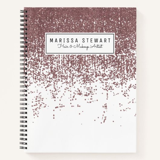 Girly Glamour Imitate Rose Gold Glitzer White Ombr Notizblock (Vorderseite)